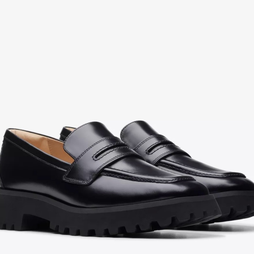 Clarks Stayso Edge Black Leather New
